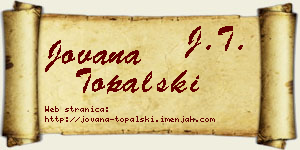 Jovana Topalski vizit kartica